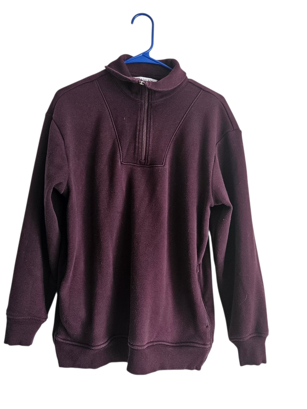 Athleta Cozy Karma Quater Sweatshirt in Deep Plum Size SP